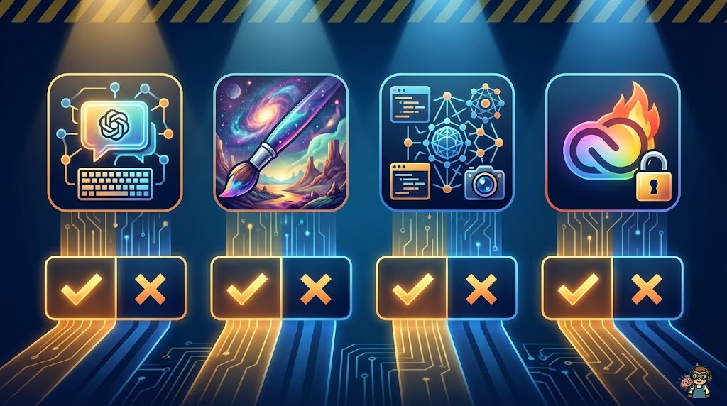 主要AIツール別の商用利用比較