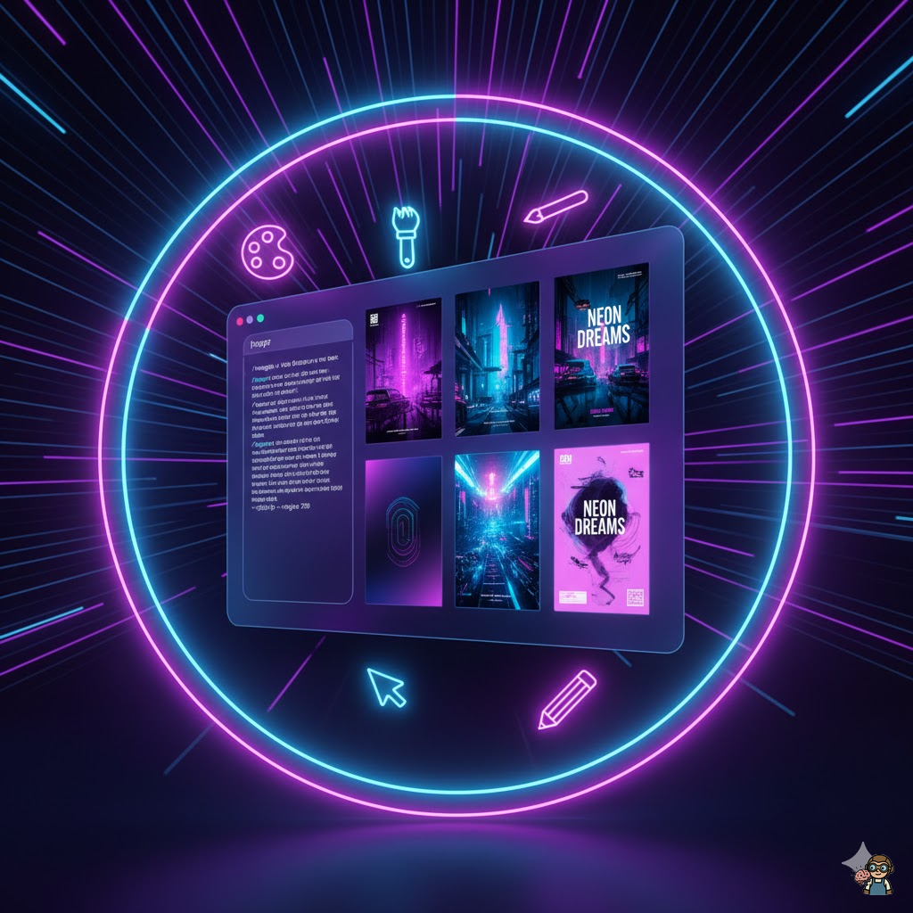 AIで表紙イラストを生成しているイメージ