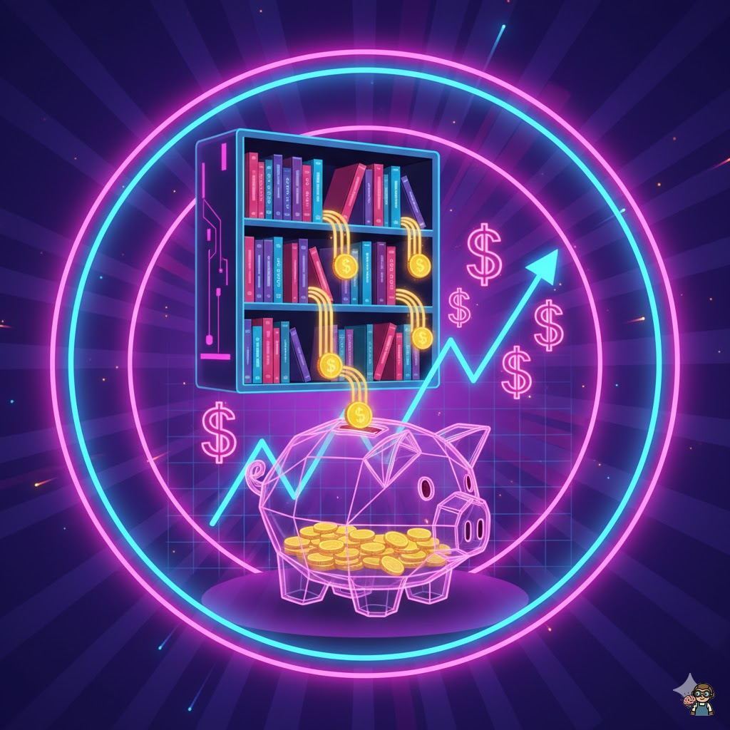 複数冊の電子書籍で収益を積み上げるイメージ