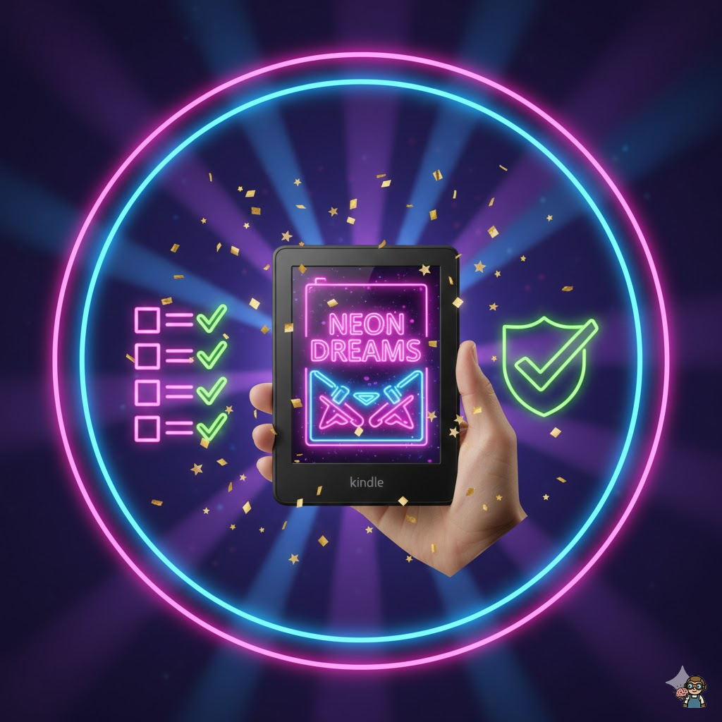 Kindle出版を達成した達成感と新しい可能性のイメージ