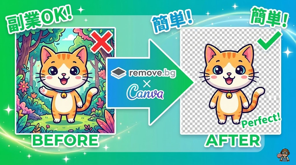 画像の背景透過処理を行うイメージ