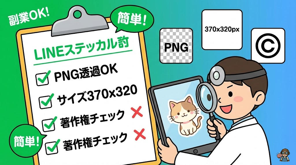 LINEスタンプ審査チェックリストのイメージ