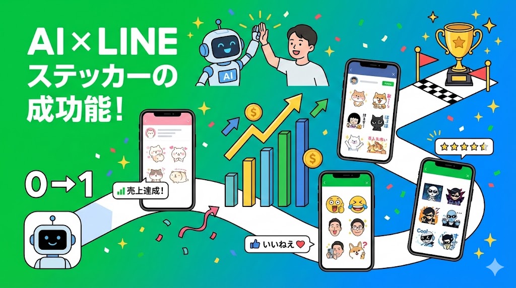 AI × LINEスタンプで成功したクリエイターたちのイメージ