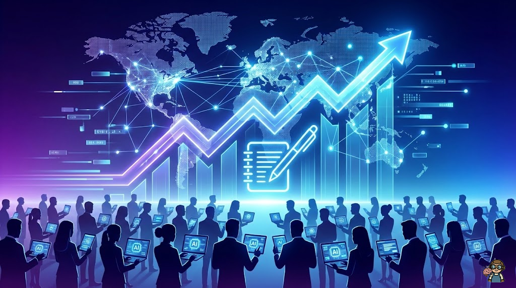 ChatGPTによるブログ記事作成の効率化イメージ