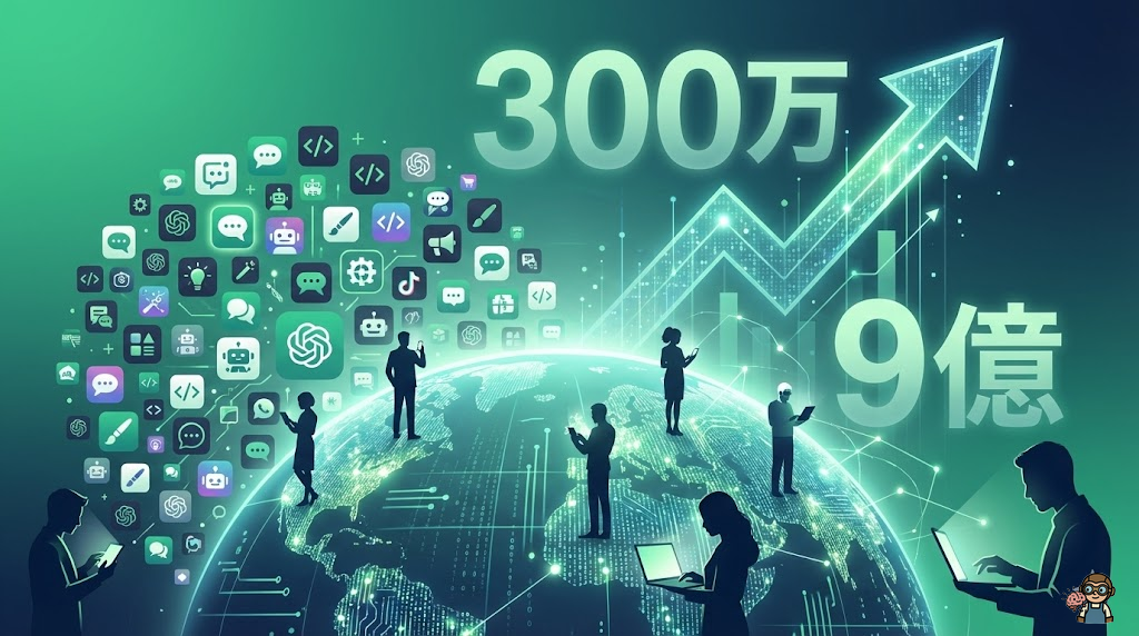 GPTs市場の成長を示すデータビジュアライゼーション