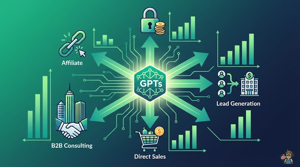 GPT Storeの収益プログラムの仕組みを解説するイメージ