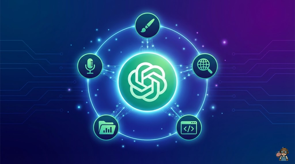 ChatGPTの多機能性を示すイメージ