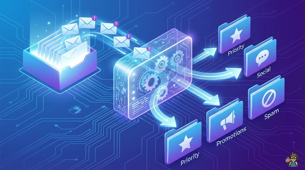 Gmailの未読メールを自動取得するフロー図