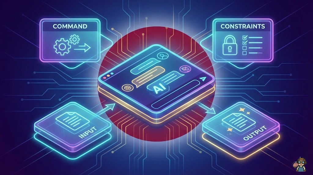 深津式プロンプトの4つの要素を表すイメージ