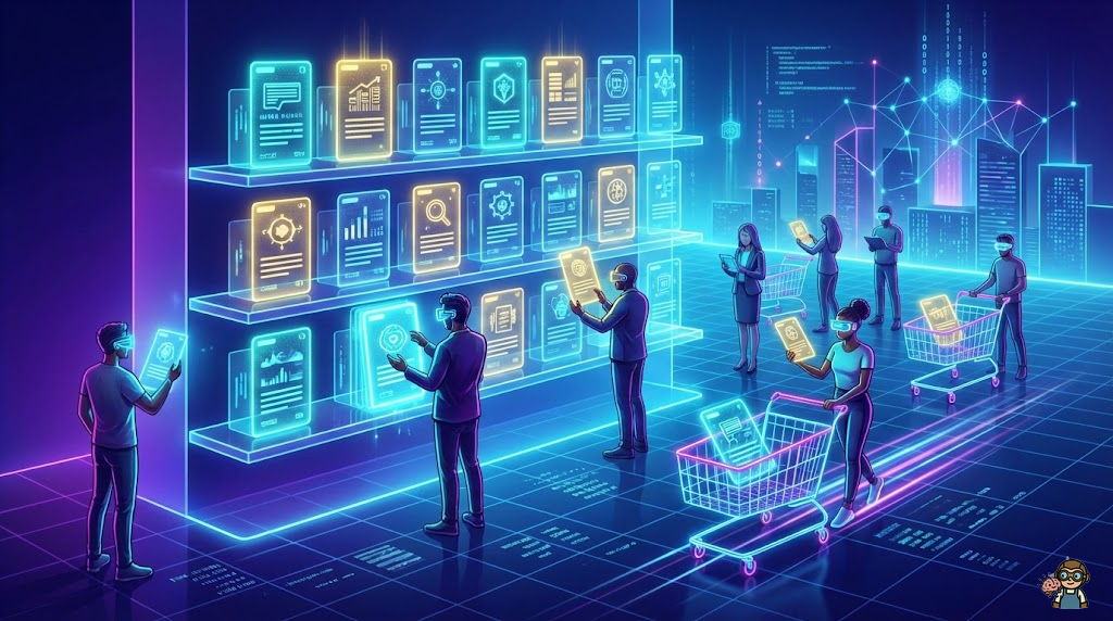 プロンプトを商品として販売するイメージ──デジタルマーケットプレイス