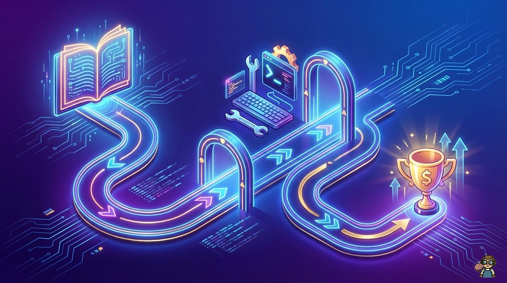 3ヶ月の独学ロードマップを表すステップイメージ